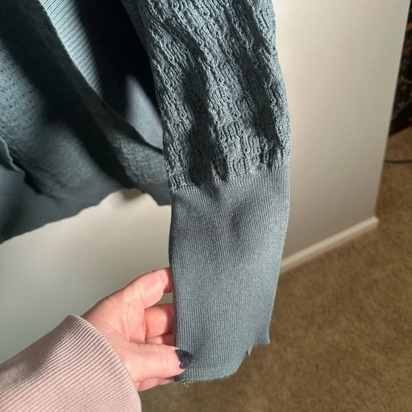 Lauren Conrad Dusty Green Open Front Sweater XXL - Picture 7 of 8